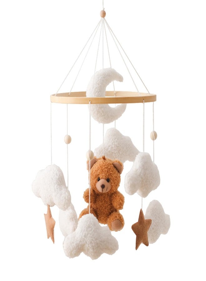 let's make Baby Mobile for Crib Bear Cloud Crib Mobile Handmade Furry Nursery Mobile Gender Neutral Crib Toy Hanging for Nursery Decor Accessories - Image 4
